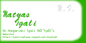 matyas igali business card